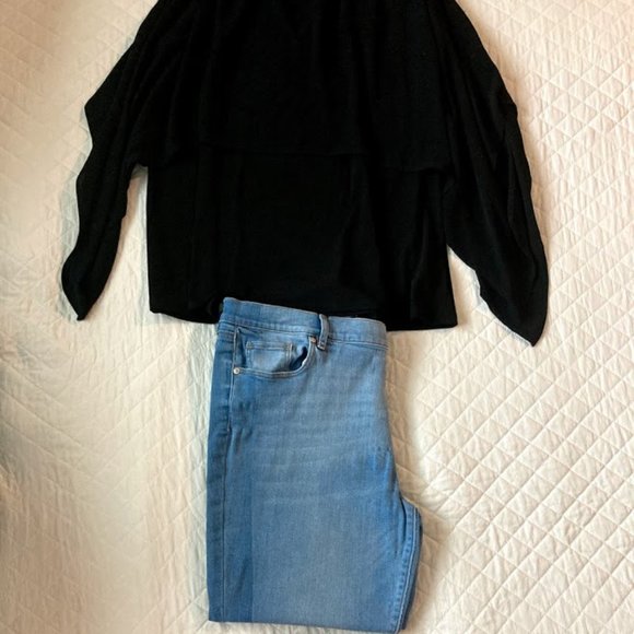 Michael Kors Plus Size Black Crepe Dress Top - Picture 5 of 10